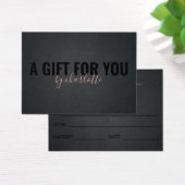 Trendy Black Pink Makeup Artist Gift Certificate Visitekaartje (Bureau)