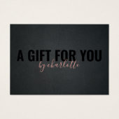 Trendy Black Pink Makeup Artist Gift Certificate Visitekaartje (Voorkant)