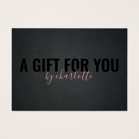 Trendy Black Pink Makeup Artist Gift Certificate Visitekaartje (Voorkant)