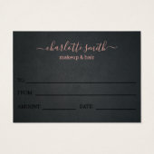 Trendy Black Pink Makeup Artist Gift Certificate Visitekaartje (Achterkant)