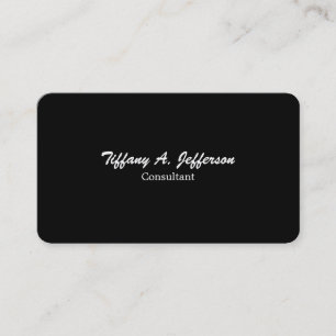Trendy Black Plain Unieke stijlvolle penseelscript Visitekaartje