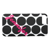 Trendy Black Polka Dot Pattern iPhone 7 hoesje (Achterkant (Horizontaal))