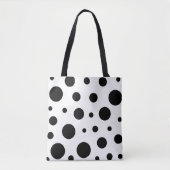 Trendy Black Polka Dot Pattern Tote Bag (Voorkant)