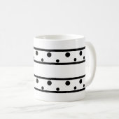 Trendy Black Polka Dots Koffiemok (Voorkant rechts)