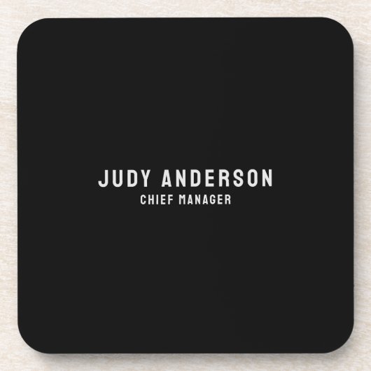 Trendy Black Professional Plain Modern Elegant Bier Onderzetter (Voorkant)