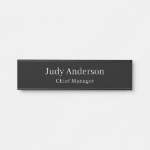 Trendy Black Professional Plain Modern Elegant Deurbordje