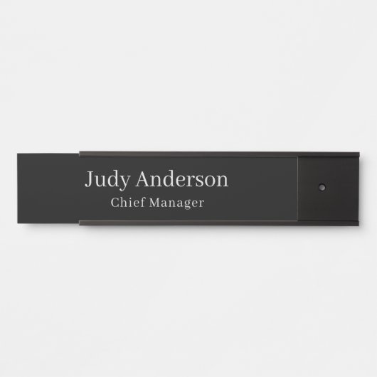 Trendy Black Professional Plain Modern Elegant Deurbordje (Voorkant)