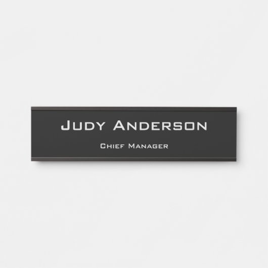 Trendy Black Professional Plain Modern Elegant Deurbordje (Voorkant)