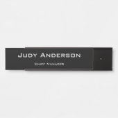 Trendy Black Professional Plain Modern Elegant Deurbordje (Voorkant)