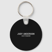 Trendy Black Professional Plain Modern Elegant Sleutelhanger (Voorkant)