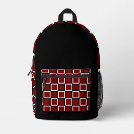 Trendy Black Red Checked Backpack Best Seller Bedrukte Rugzak