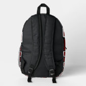 Trendy Black Red Checked Backpack Best Seller Bedrukte Rugzak (Achterkant)