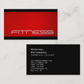 Trendy Black Red Fitness Sport Visitekaartje (Voorkant / Achterkant)