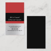 Trendy Black Red Grey Simple Plain Visitekaartje (Voorkant / Achterkant)