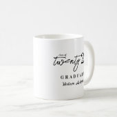 Trendy Black Script Typografie 2025 Afstuderen Koffiemok (Voorkant rechts)