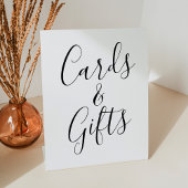 Trendy Black Script Wedding Cards en Gifts Reclamebord Met Voetstuk
