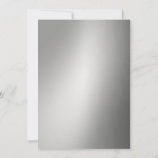 Trendy Black & Silver Typography Birthday Party Kaart (Achterkant)