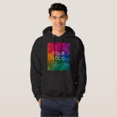 Trendy Black Sjabloon Upload Logo toevoegen Hoodie (Voorkant volledig)