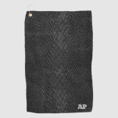 Trendy Black Snakeskin Golf Towel Golfhanddoek (Voorkant)