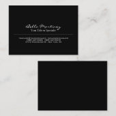 Trendy Black Speciale Unieke Professional Visitekaartje (Voorkant / Achterkant)