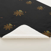 trendy black spin web Sherpa blanket Sherpa Deken (3/4)