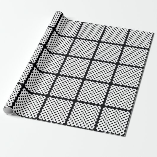 TRENDY BLACK SQUARE WRAP CADEAUPAPIER (Uitgerold)