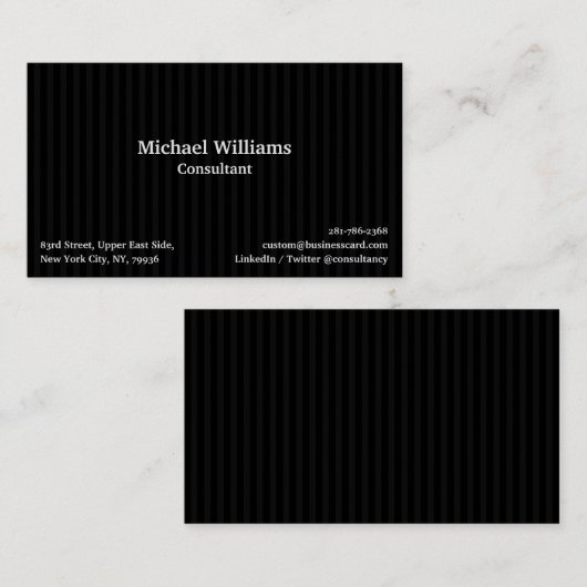 Trendy Black Stripes Geometric Pattern Modern Chic Visitekaartje (Voorkant / Achterkant)