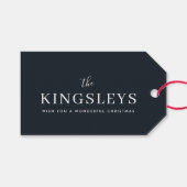 Trendy Black Stylish Modern Bold Typograhy Name Cadeaulabel (Voorkant (Horizontaal))