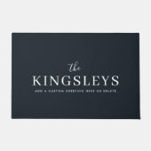 Trendy Black Stylish Modern Bold Typograhy Name Deurmat (Voorkant)