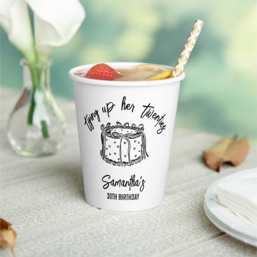 Trendy Black Tying Up Haar Twintiger 30ste Verjaar Papieren Bekers (Insitu)