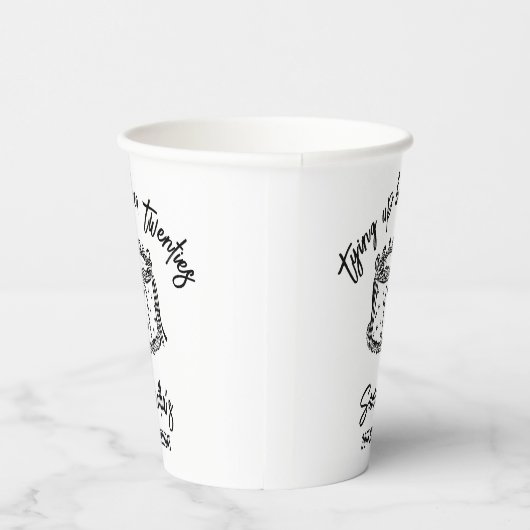 Trendy Black Tying Up Haar Twintiger 30ste Verjaar Papieren Bekers (Rechts)