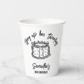 Trendy Black Tying Up Haar Twintiger 30ste Verjaar Papieren Bekers (Voorkant)