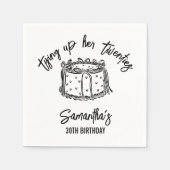 Trendy Black Tying Up Haar Twintiger 30ste Verjaar Servet (Voorkant)