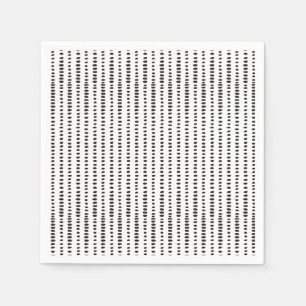 Trendy Black & White Abstract Pattern Paper Napkin Servetten
