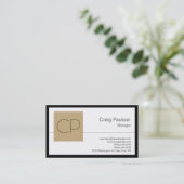 Trendy Black White Beige Monogram Visitekaartje (Staand voorkant)