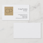 Trendy Black White Beige Monogram Visitekaartje (Voorkant / Achterkant)