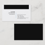 Trendy Black White Blue Manager Visitekaartje (Voorkant / Achterkant)