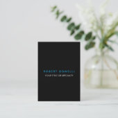 Trendy Black White Blue Minimalist Plain Visitekaartje (Staand voorkant)