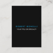 Trendy Black White Blue Minimalist Plain Visitekaartje (Voorkant)