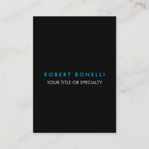 Trendy Black White Blue Minimalist Plain Visitekaartje