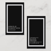 Trendy Black White Border Modern Visitekaartje (Voorkant / Achterkant)