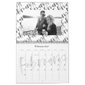 Trendy Black & White Brush Photo Collage Kalender (Feb 2027)