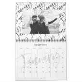 Trendy Black & White Brush Photo Collage Kalender (Jan 2026)