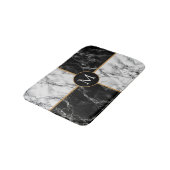 Trendy Black & White Check Marble - Voeg je brief  Badmat (Gekanteld)