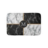 Trendy Black & White Check Marble - Voeg je brief  Badmat (Voorkant)