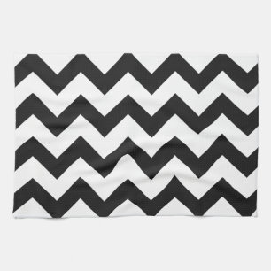Trendy Black & White Chevron Pattern Theedoek