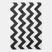 Trendy Black & White Chevron Pattern Theedoek (Verticaal)