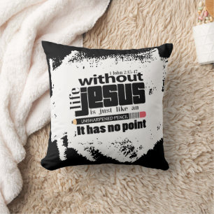 Trendy Black White Christelijk Inspirerend Quote Kussen