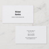 Trendy Black White Contemporary Executive Manager Visitekaartje (Voorkant / Achterkant)