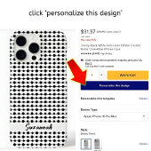 Trendy Black White Dots Lines Pattern Custom Name Case-Mate iPhone Case